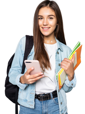 portrait-happy-young-woman-standing-with-backpack-holding-books-mobile-phone-isolated-white-wall-removebg